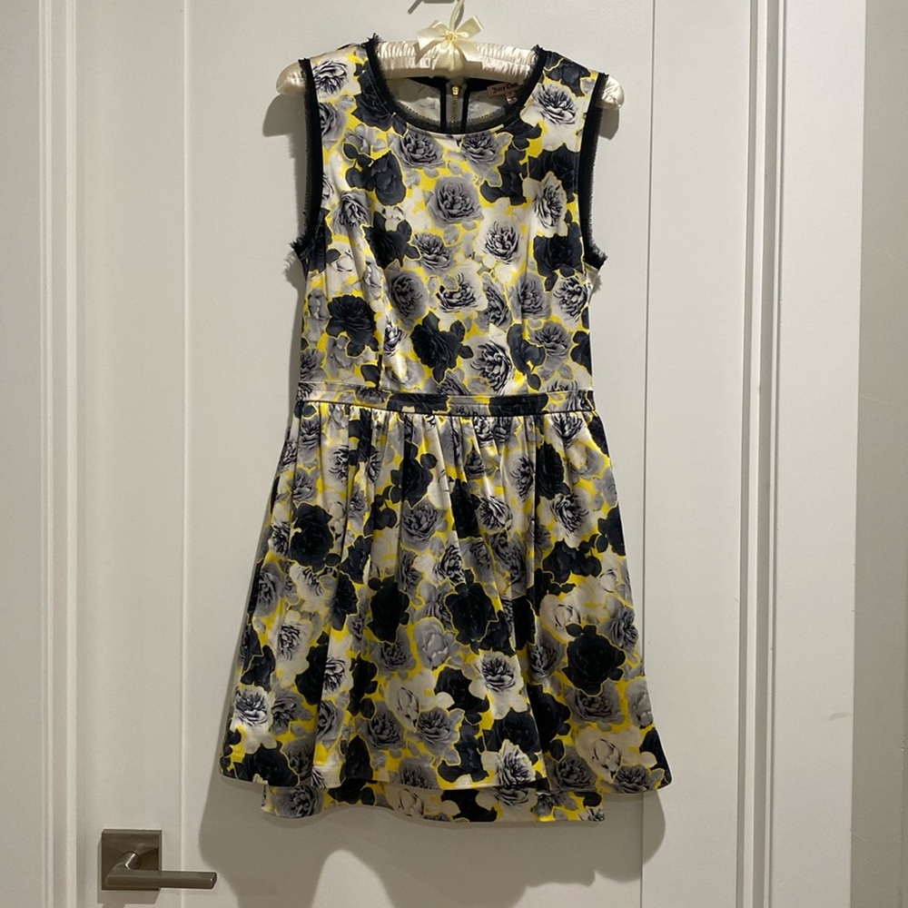 Yellow and black floral Juicy Couture cocktail dress